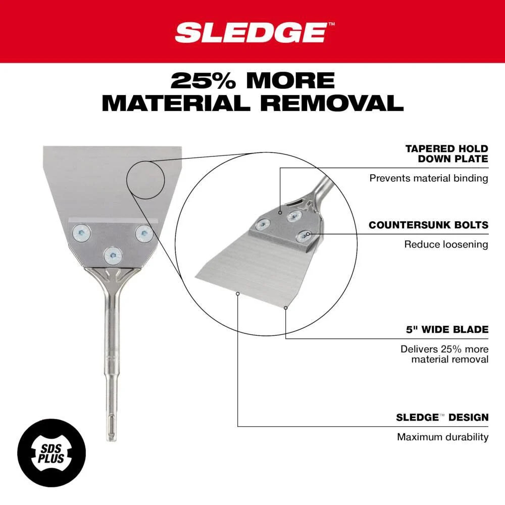 Milwaukee Sds Plus 5Inch X 10Inch Floor Scraper