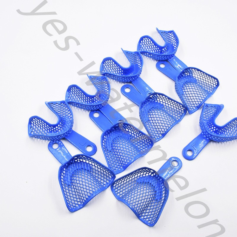 Dental Autoclavable Plastic Steel Impression Trays Denture Blue L/M/S/Q/A Opt