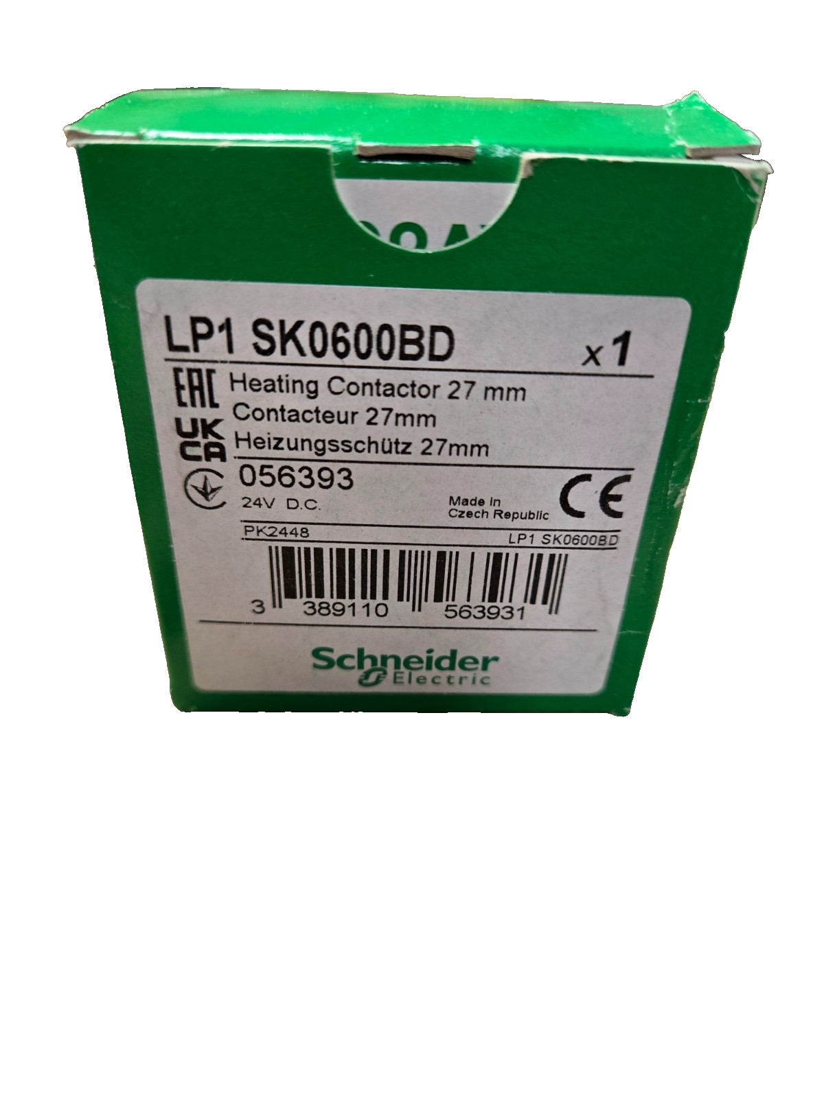 SCHNEIDER ELECTRIC LP1SK0600BD 2 Pole mini contactor, 1.1Kw, 24Vdc NEW