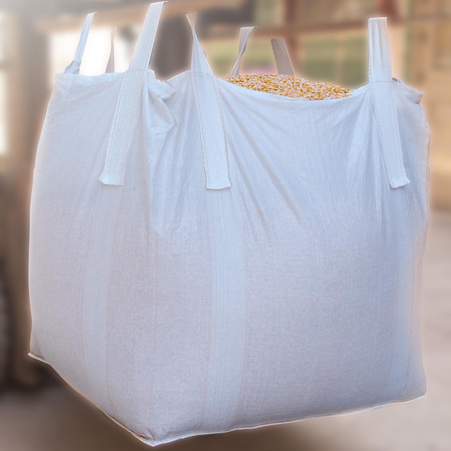 10 Pack FIBC Bulk Bag, 1 One Ton Bag, 35″ L x 35″ W x 43″ H, 2200lbs SWL, Duf…