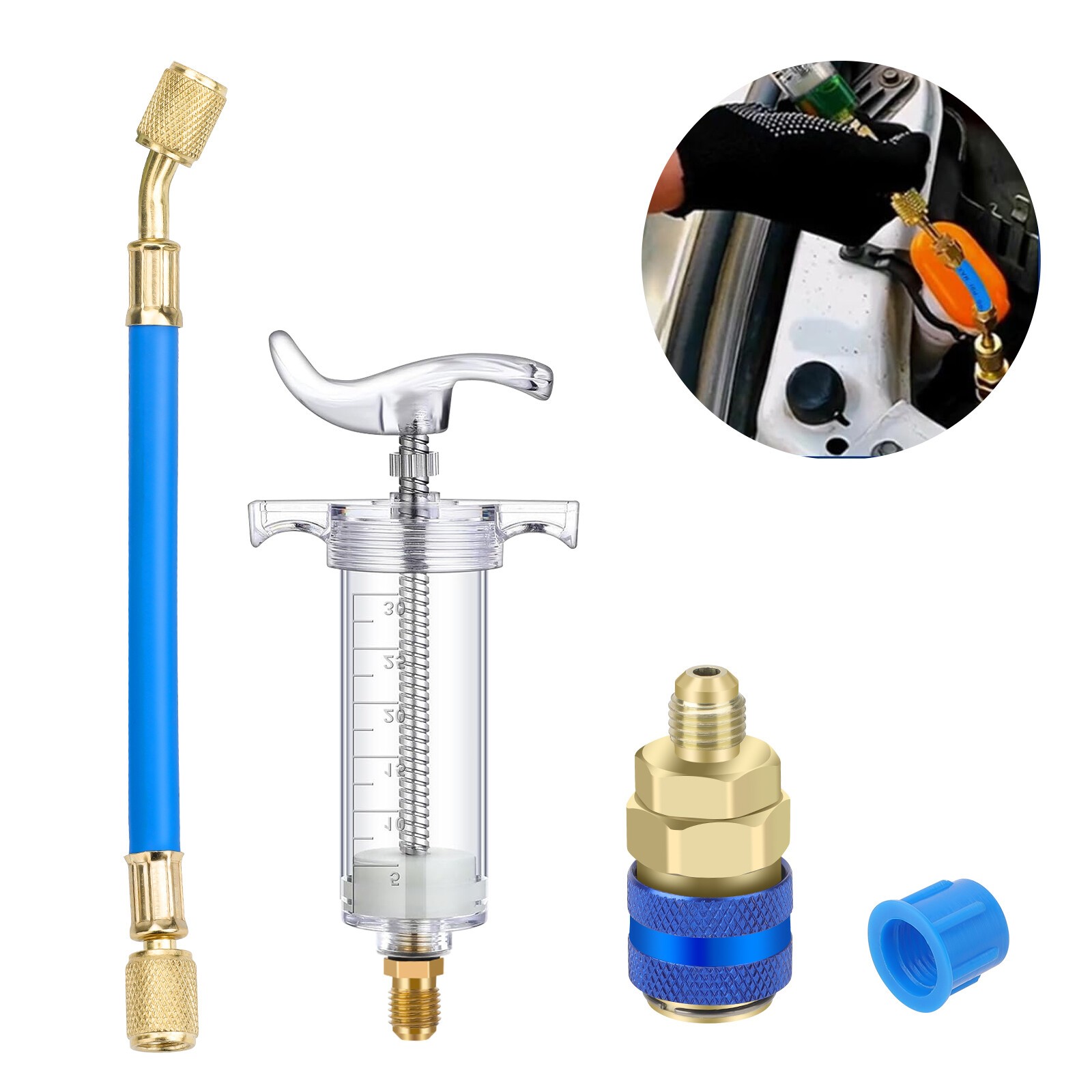 Universal Car AC Oil Dye Injectors Kit 30ml HVAC Manual Compressor Pack of 1