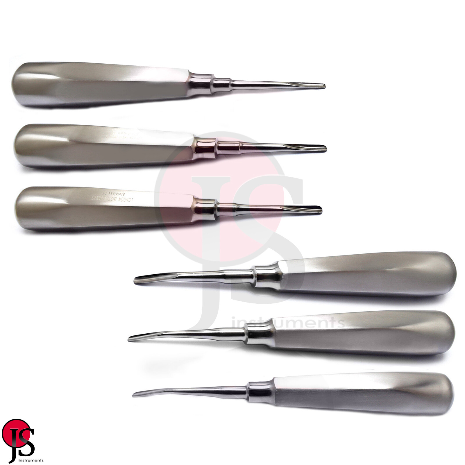 Dental Surgical Luxation Root Elevator Instrument Kit Straight and Curved New
