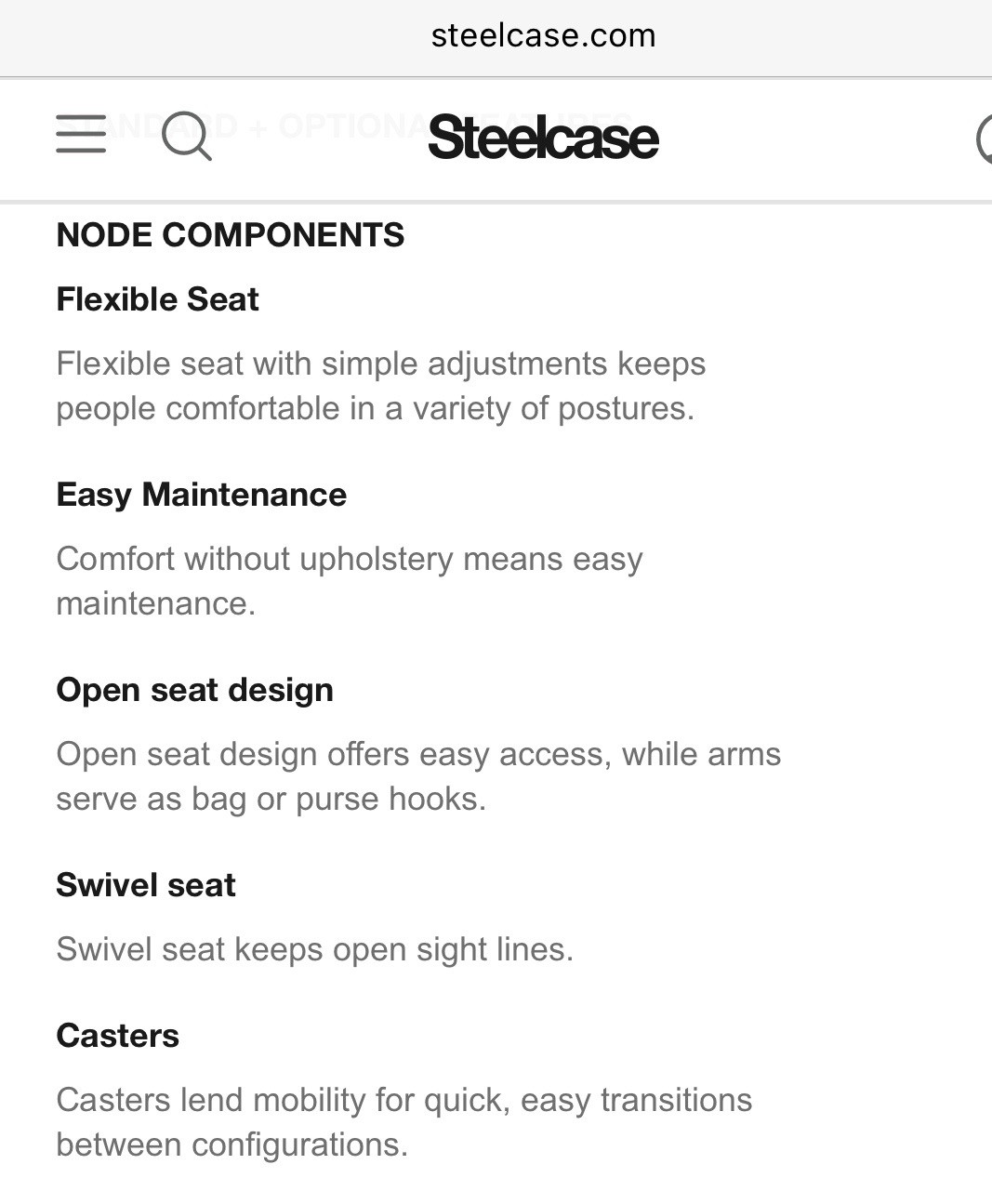 NIB STEELCASE NODE MULTIPURPOSE CHAIR Tripod Base – MODEL 480120 CHILI