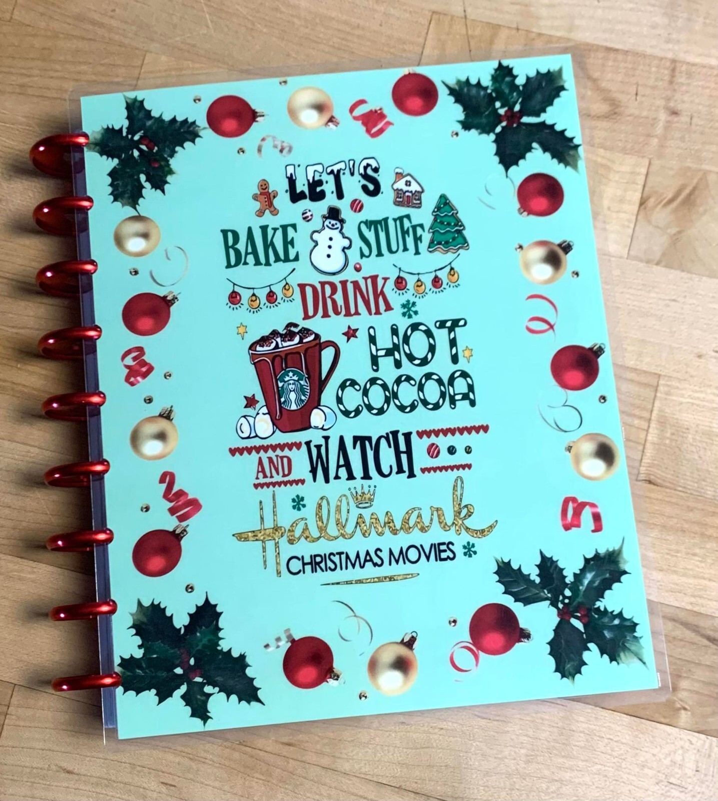 «Let’s Bake & Watch Hallmark Xmas Movies» Cover Set 4 use with the Happy Planner