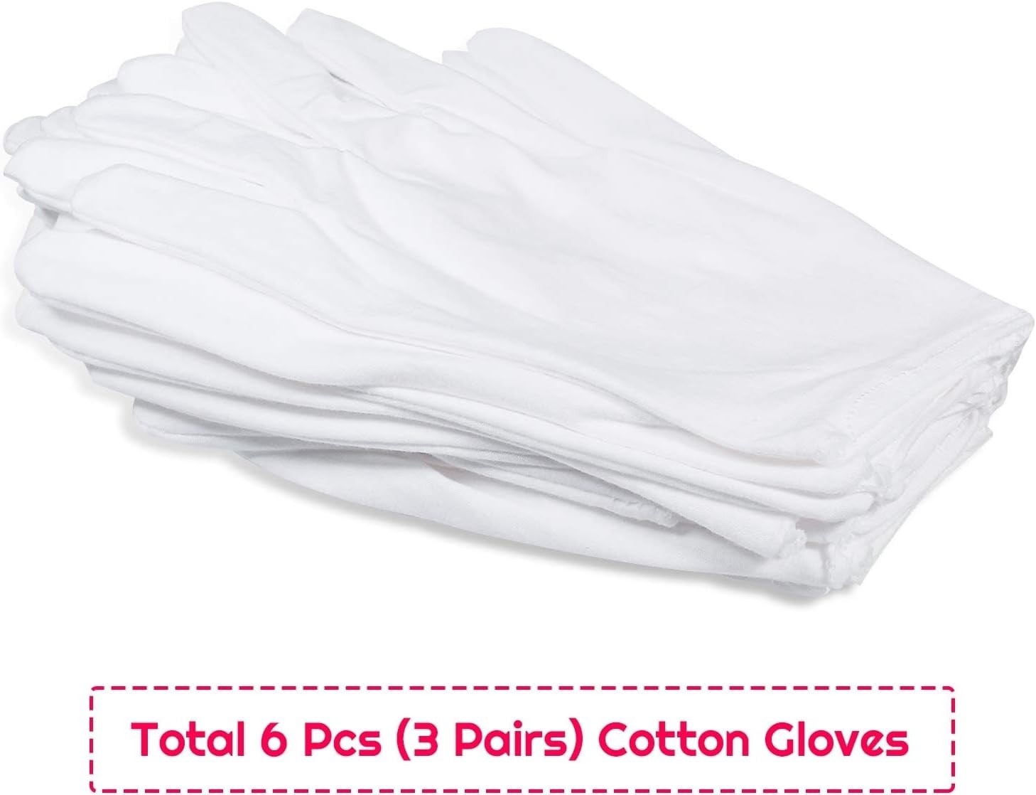 Cotton Gloves, 3 Pairs White Cotton Gloves Gloves for Women Men Eczema Dry Ha…