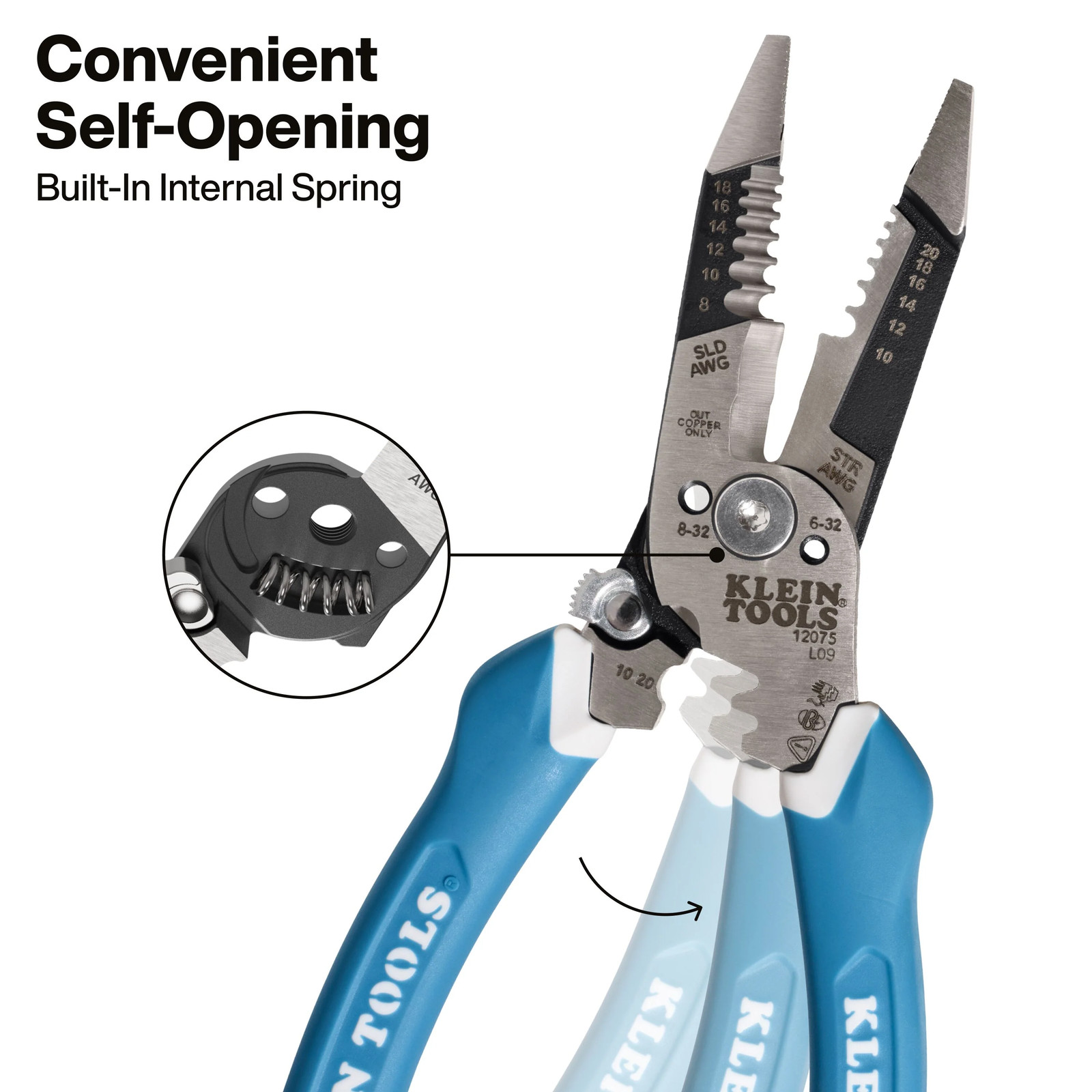 Klein Tools 12075 Slim Forged Wire Stripper / Cutter, Straight Handle