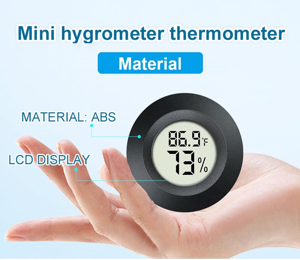 JEDEW 2 Pack Hygrometer Thermometer Digital 1 count (Pack of 2), Black