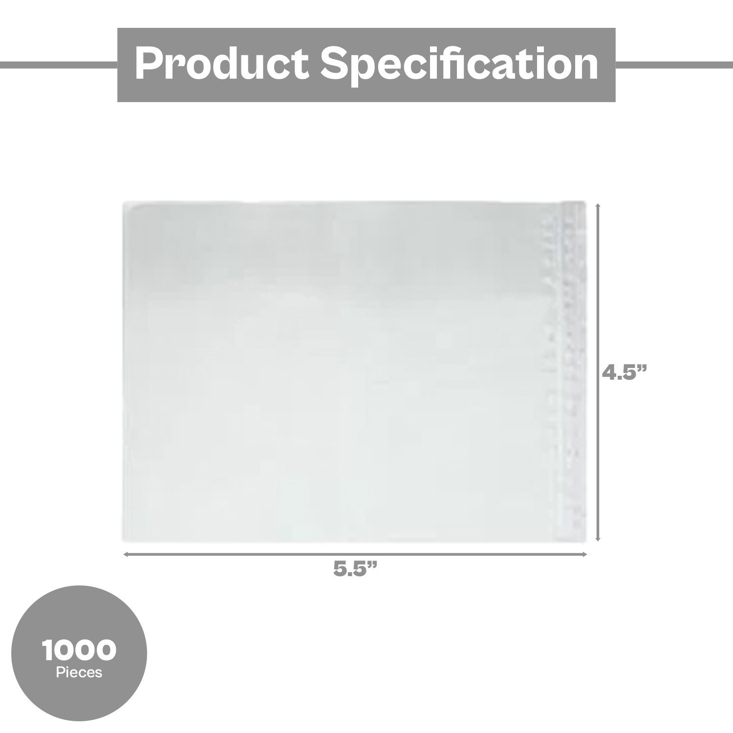 4.5″ x 5.5″ Plain Face No Print Packing List Envelopes Back Load, 1000 Pieces