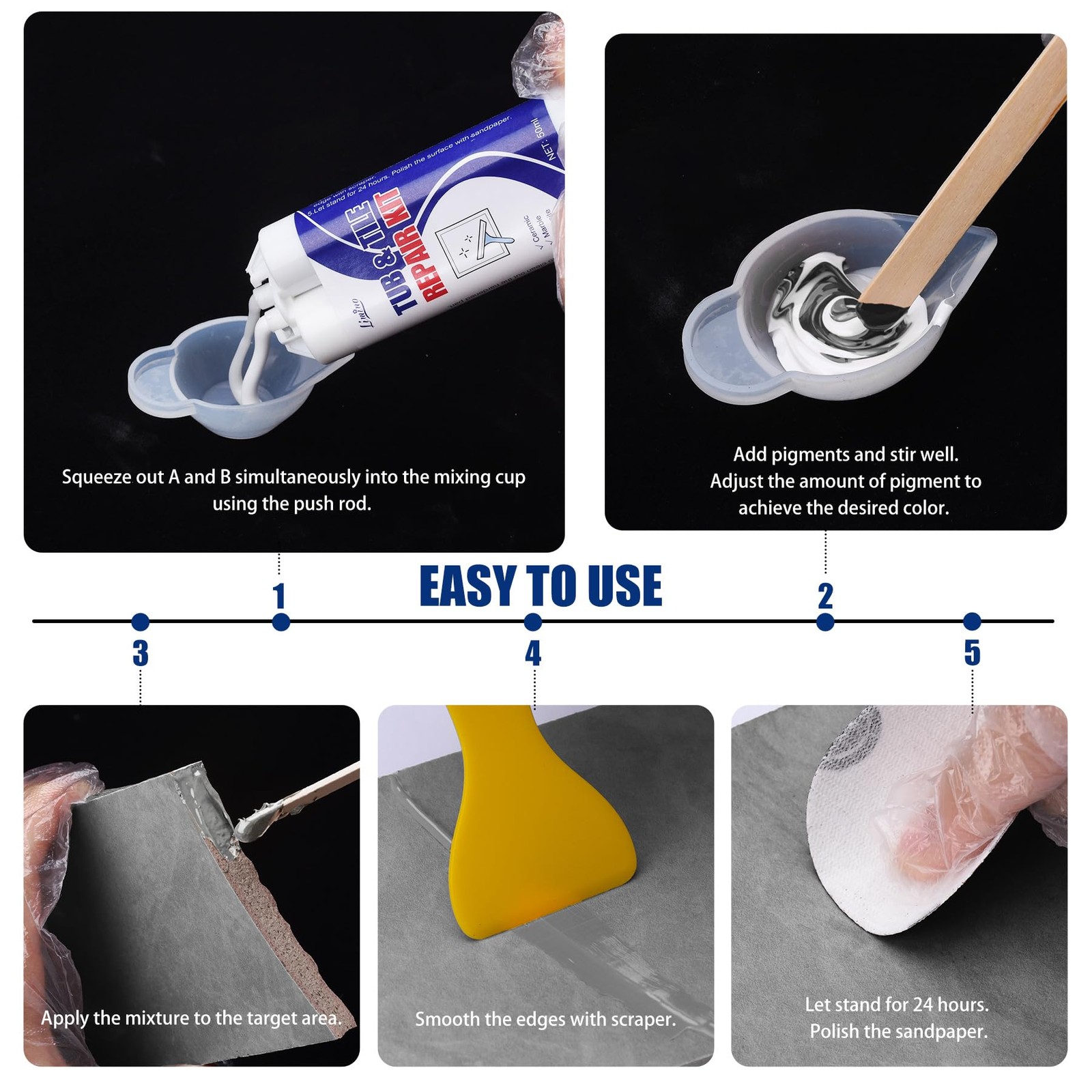 Tile Repair Kit – Porcelain for Repairing Scratches, Chips, White
