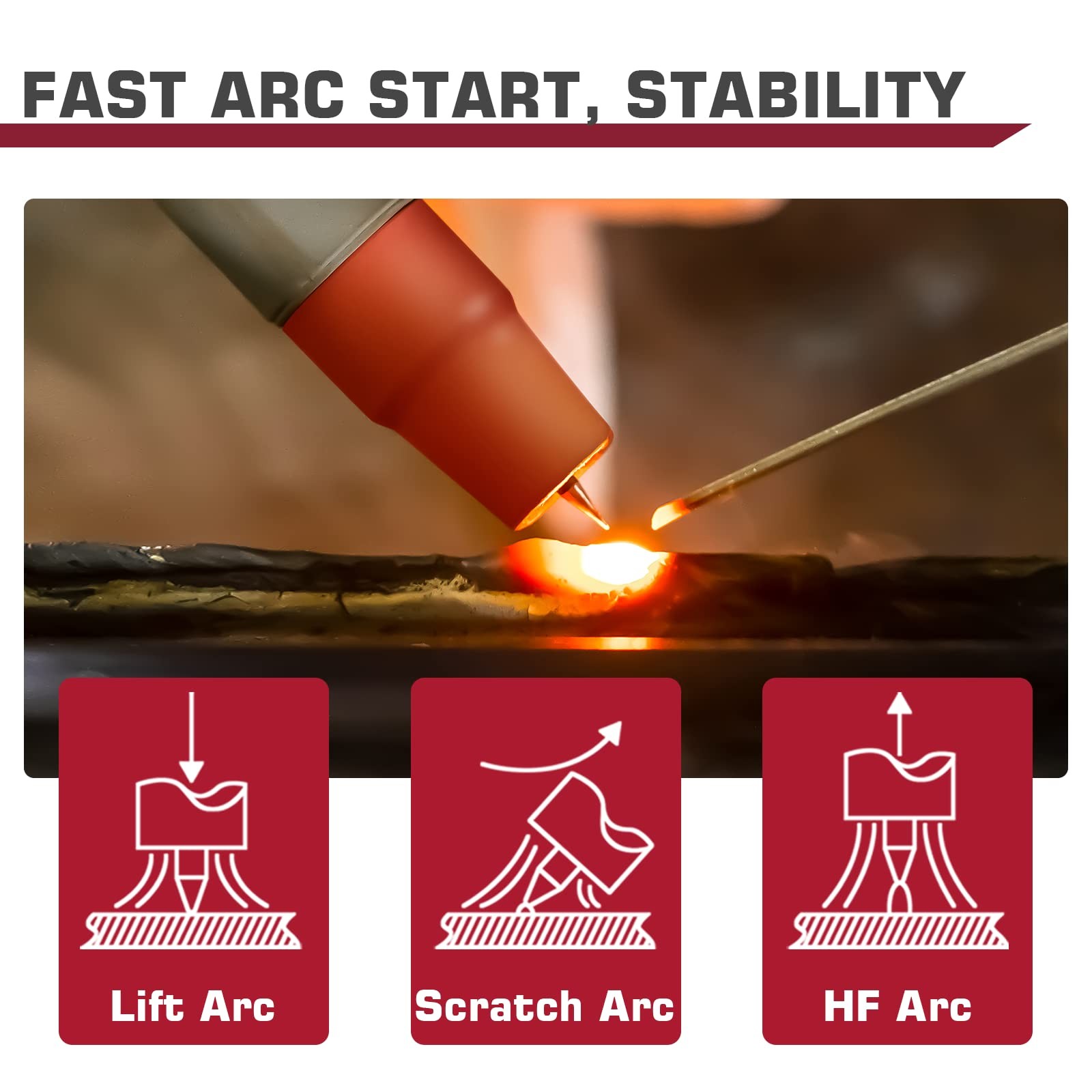 ARCCAPTAIN High Frequency Air Cooled TIG200 DC TIG Torch 13-FT 150 Amps Gun