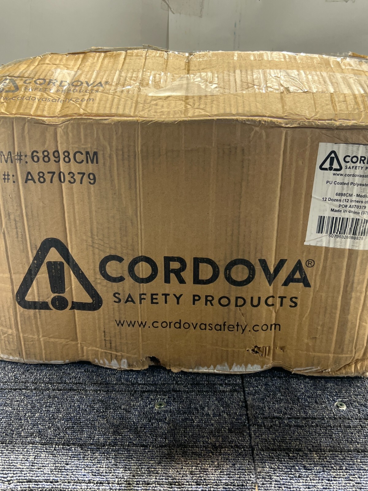 QTY 144 Cordova Standard Gloves 13-Gauge White Polyester Shell Medium 6898CM