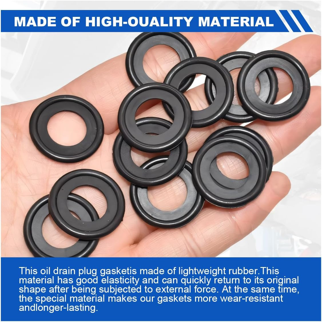 10PCS Oil Drain Plug Gasket Rubber Car Sealing Gasket M12 Crush Washer Repl…