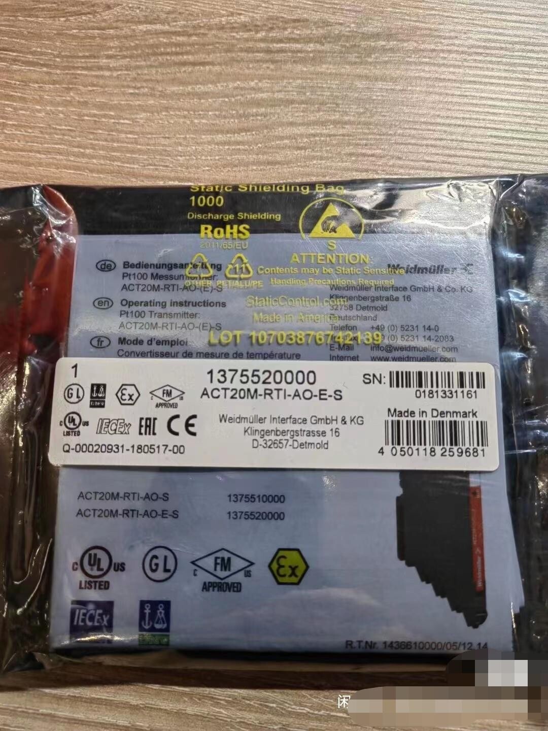 1pc NEW ACT20M-RTI-AO-S 1375510000 Transmitter #V1GV CH