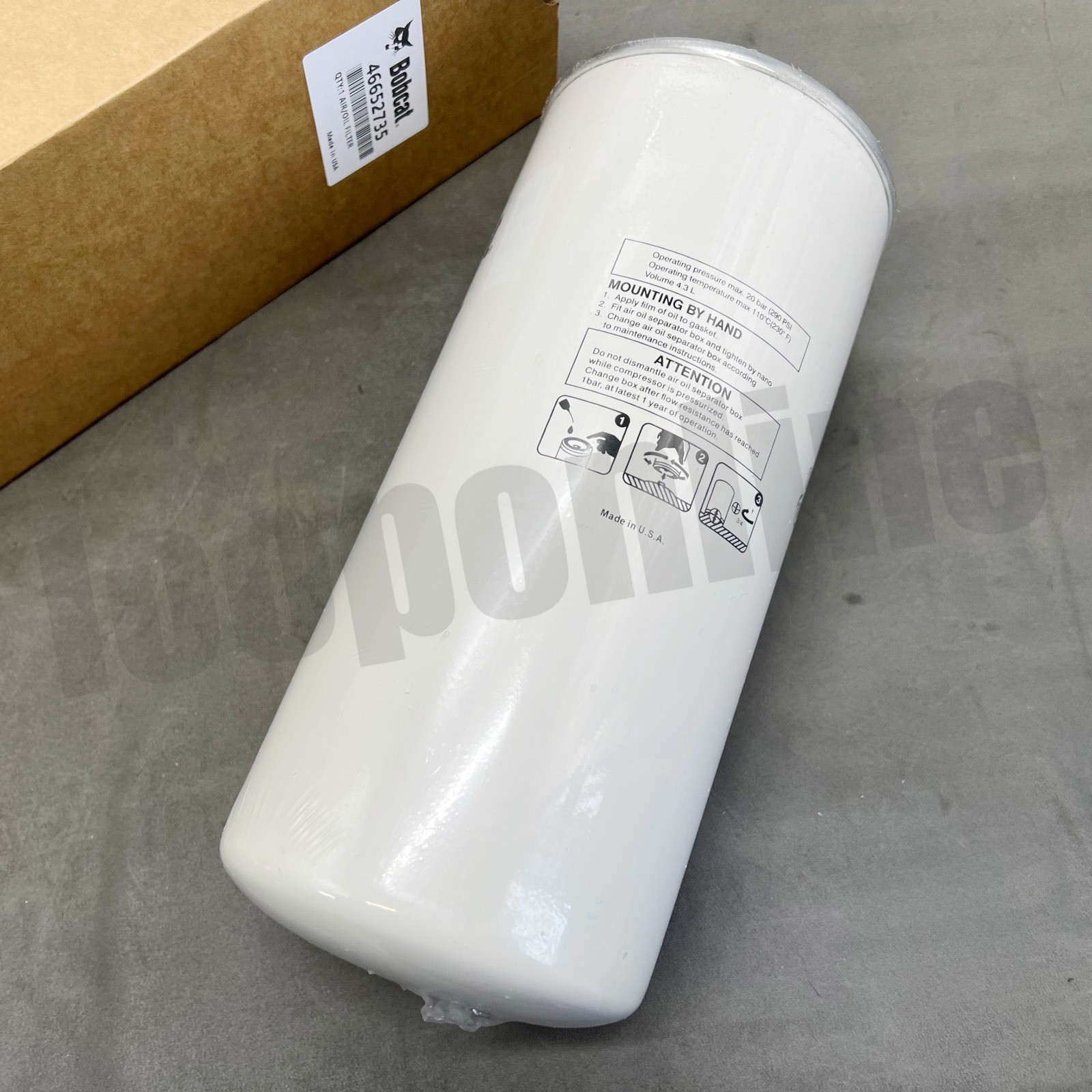 46652735 Separator 260Cfm Element for Bobcat Air Compressors PA185, P185, C185