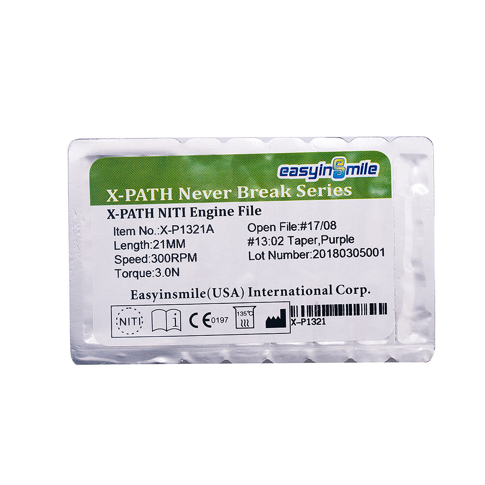 4 Files Endodontic Endo X-PATH Files #13 Niti Rotary Files 21/25mm 02 taper USA