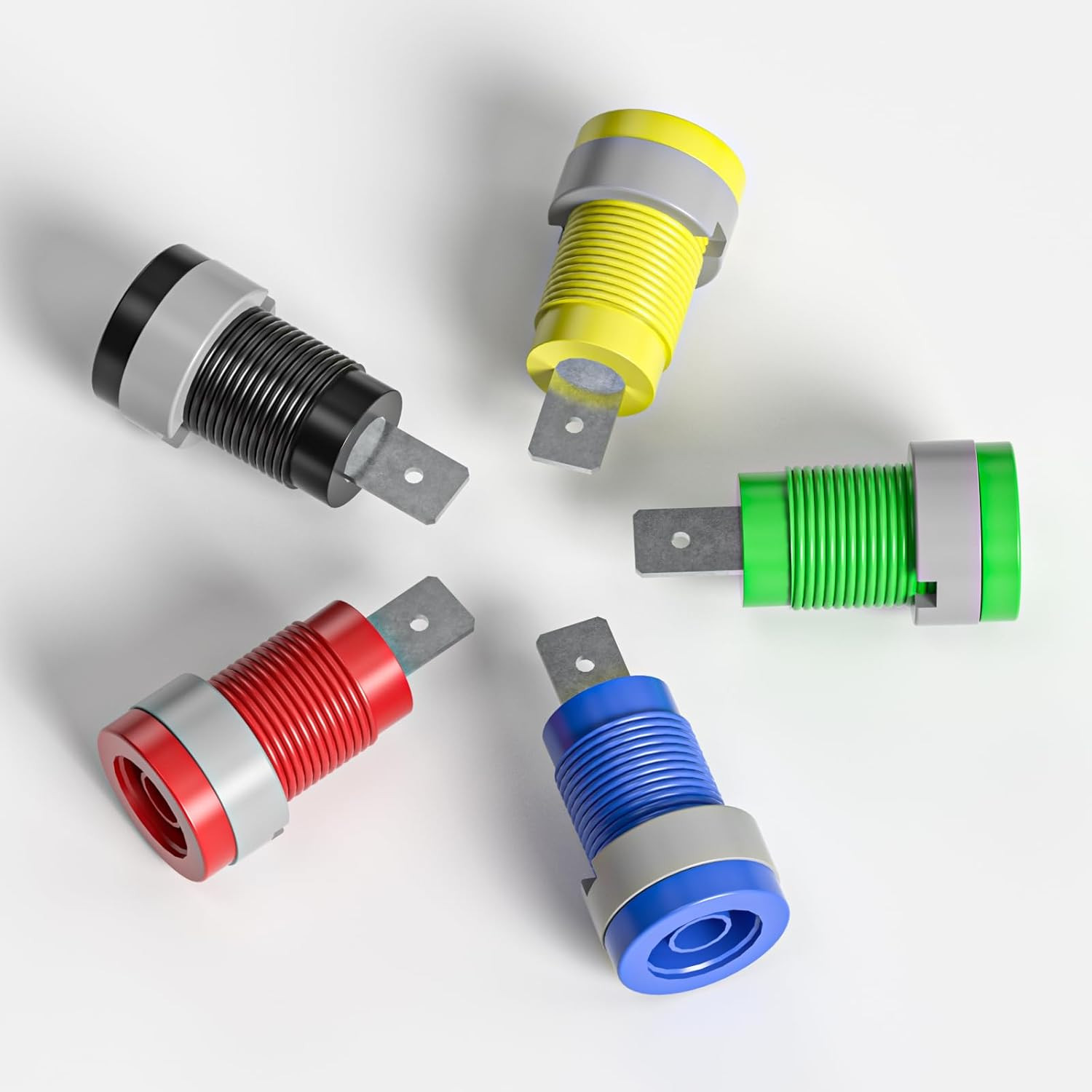 20PCS 4Mm Banana Female Jack Panel Mount Socket Binding Post Adapters Ten Colors