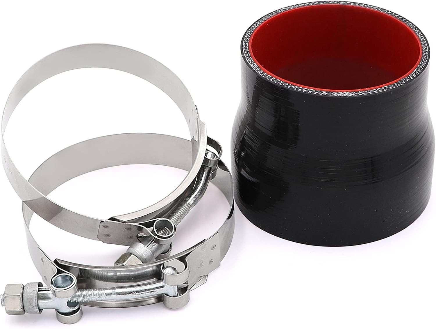 3Inch to 3-1/2Inch Inch Black Silicone Reducer Coupler 4 Layers of Polyester Rei
