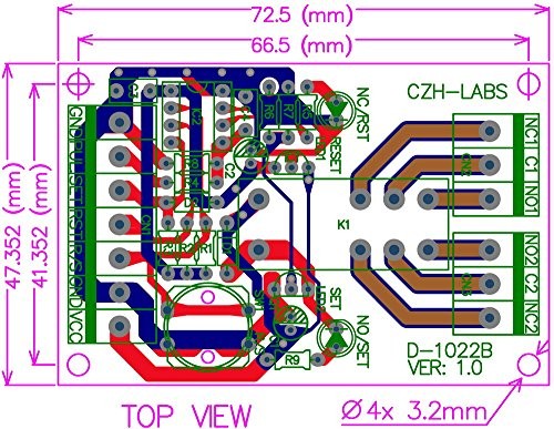 ELECTRONICS-SALON Panel Mount Momentary-Switch/Pulse-Signal Control Latching
