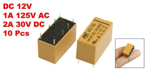 uxcell 10 Pcs DC 12V Coil DPDT 8 Pin PCB General Purpose Power Relay HK19F