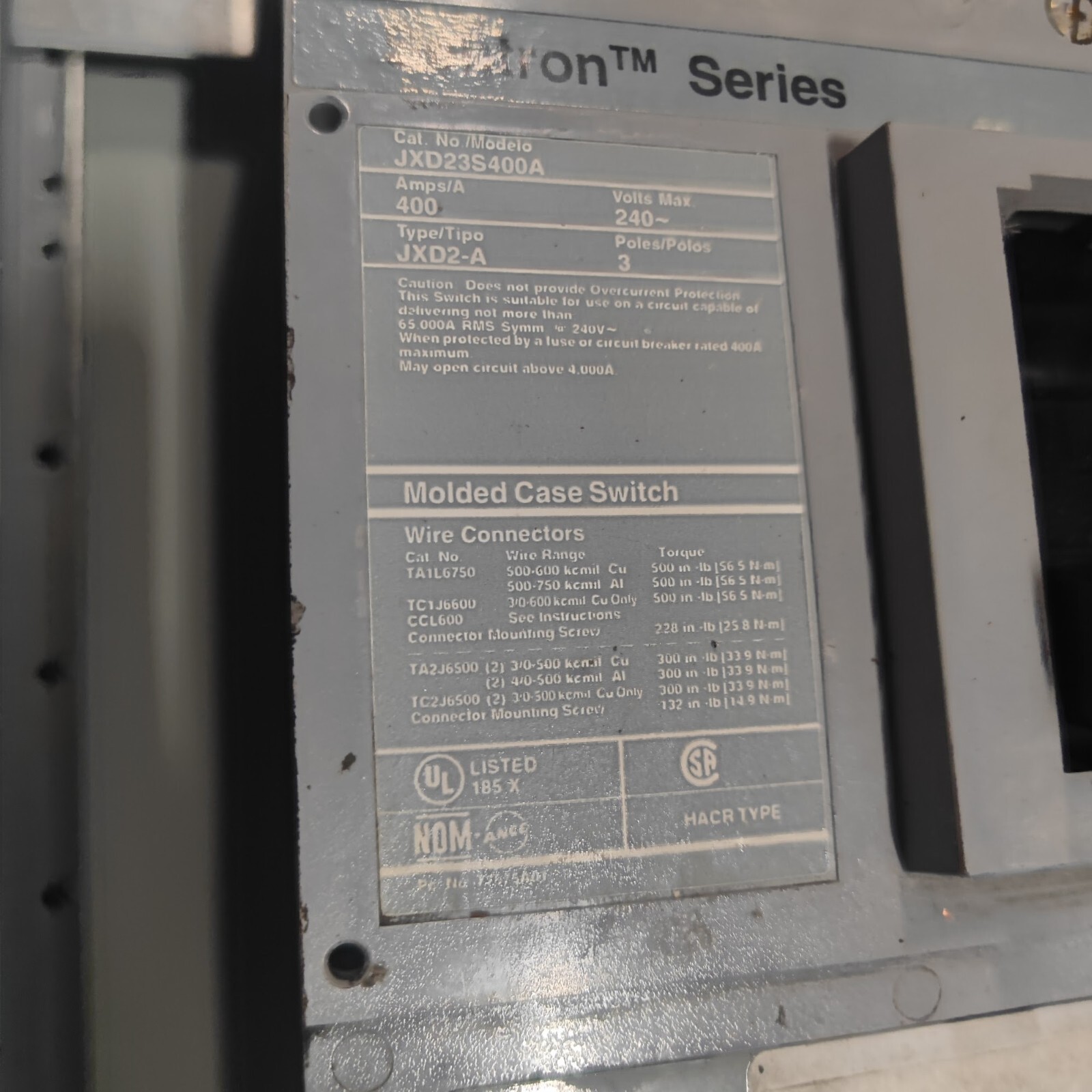 SIEMENS 400 AMP PANELBOARD 480 277V MLO 3PH/4W 30 Cir w USED MAIN NEMA 3R Outdoo