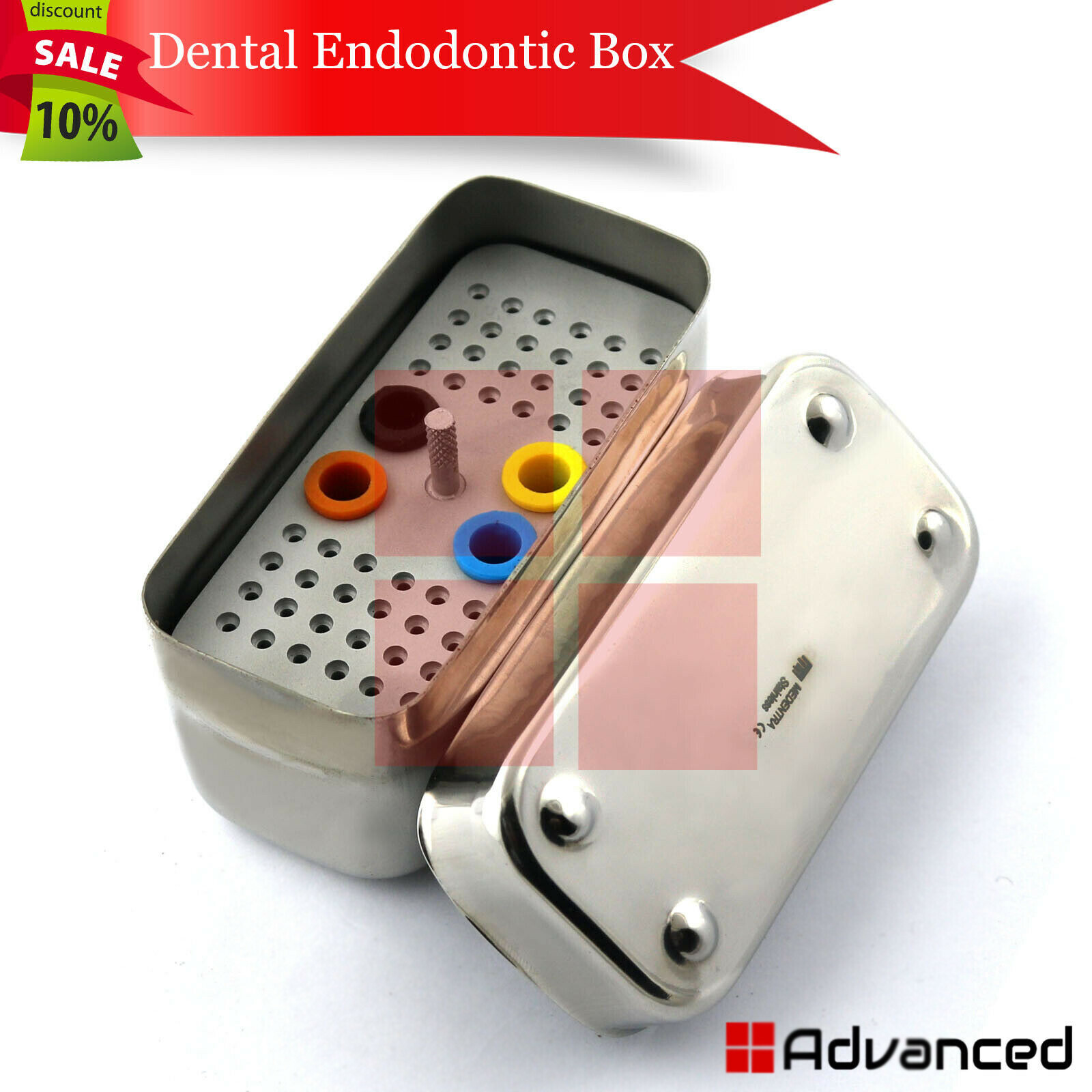 Dental Endo Box Endodontic Files Holder Burs Sterilization Organizer 48 Holes