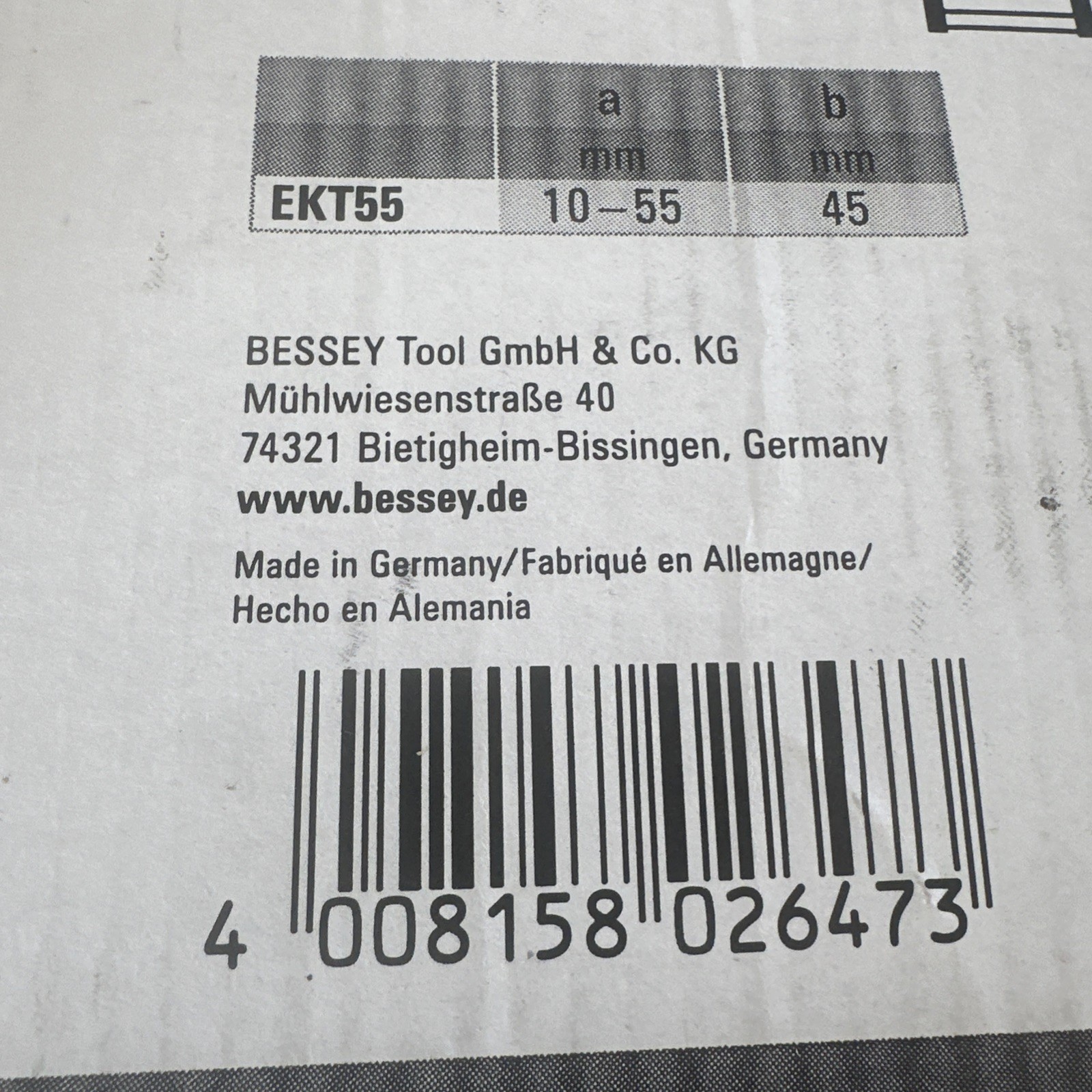 Bessey Edge Clamp Quick One-Handed Operation EKT55 Made In Germany New