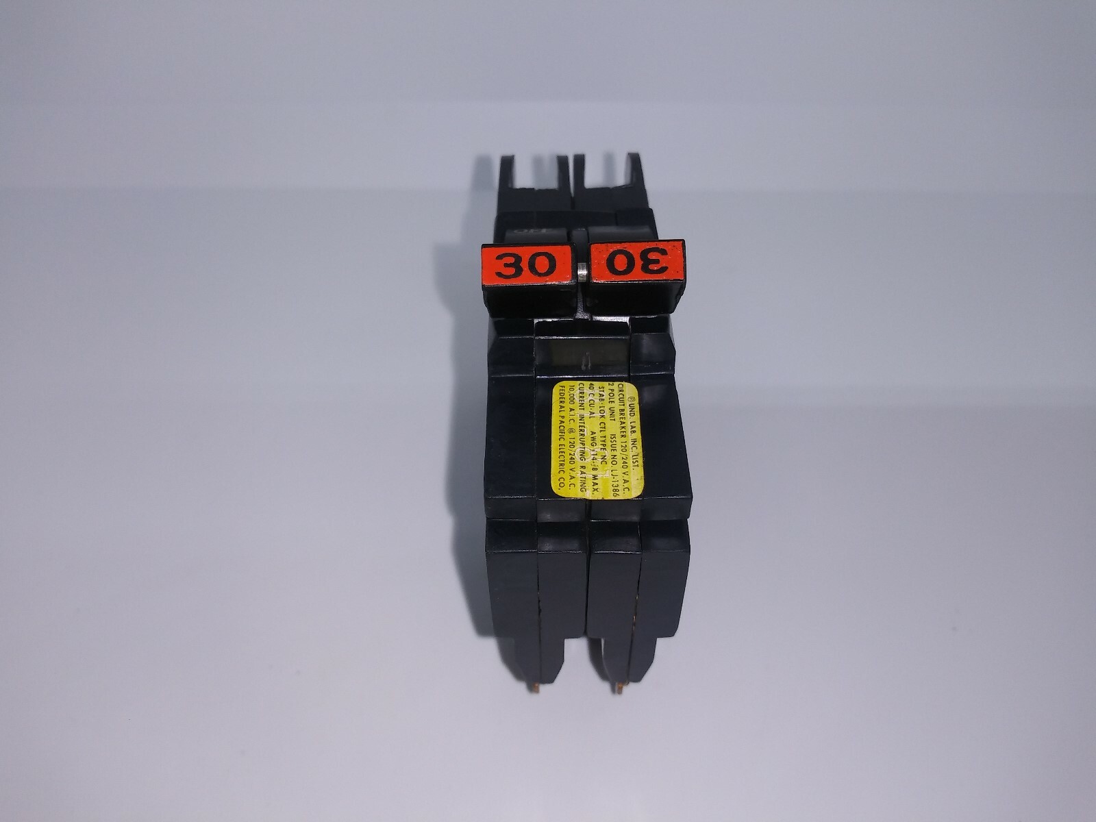 Federal Pacific FPE NC230 30 Amp 2 Pole Stab-Lok Circuit Breaker Mini Twin THIN