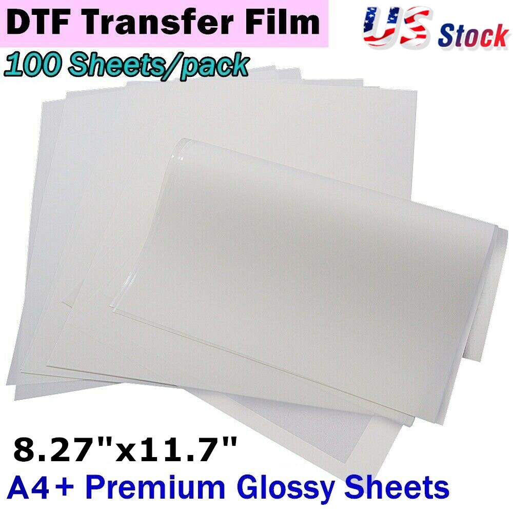 QOMOLANGMA A4 8.27″ x 11.7″ DTF Transfer Film Double Sided,Warm Peel 100 Sheets