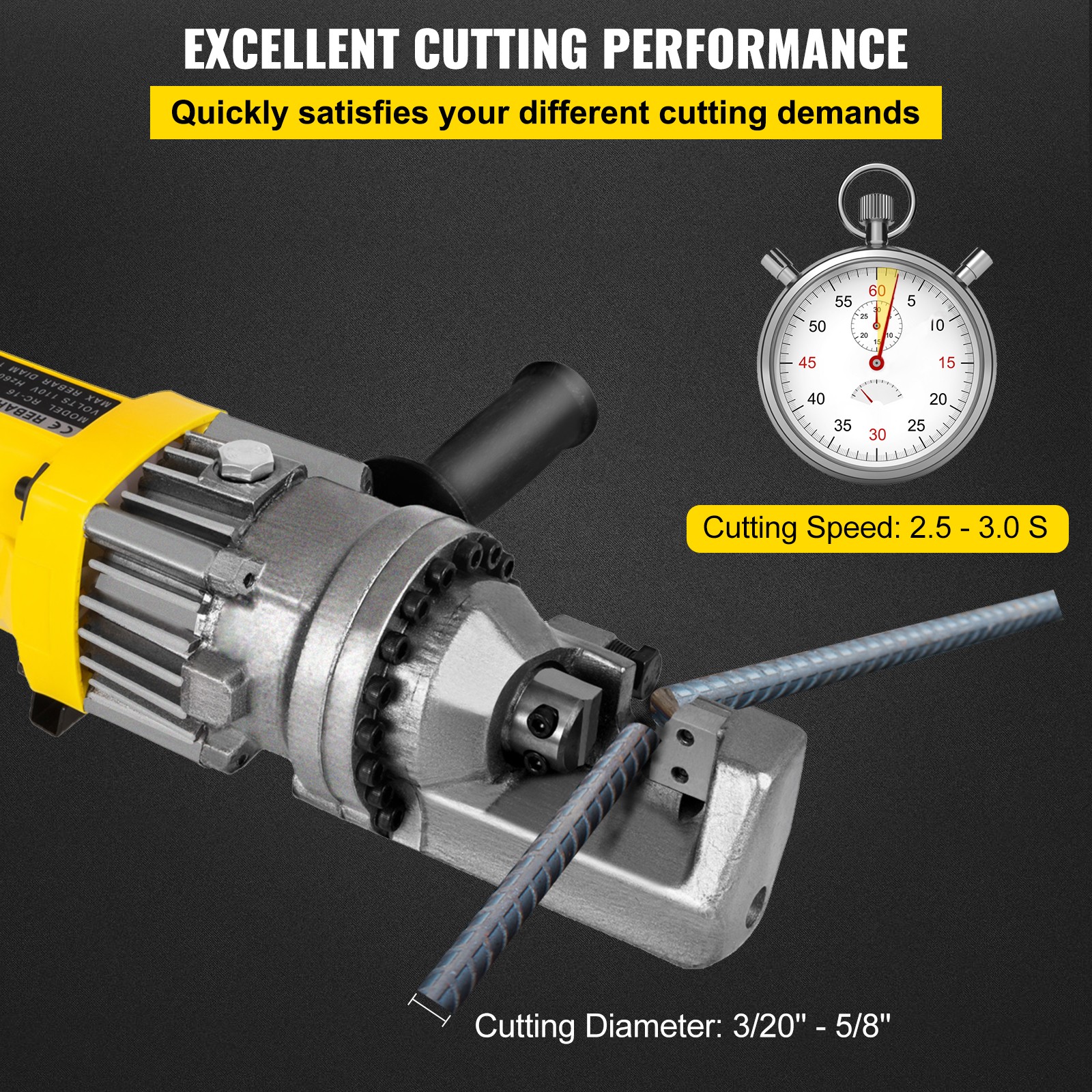 Rebar Cutter RC-16 5/8″ Capacity Portable Electric Hydraulic 16mm Rebar Cutting