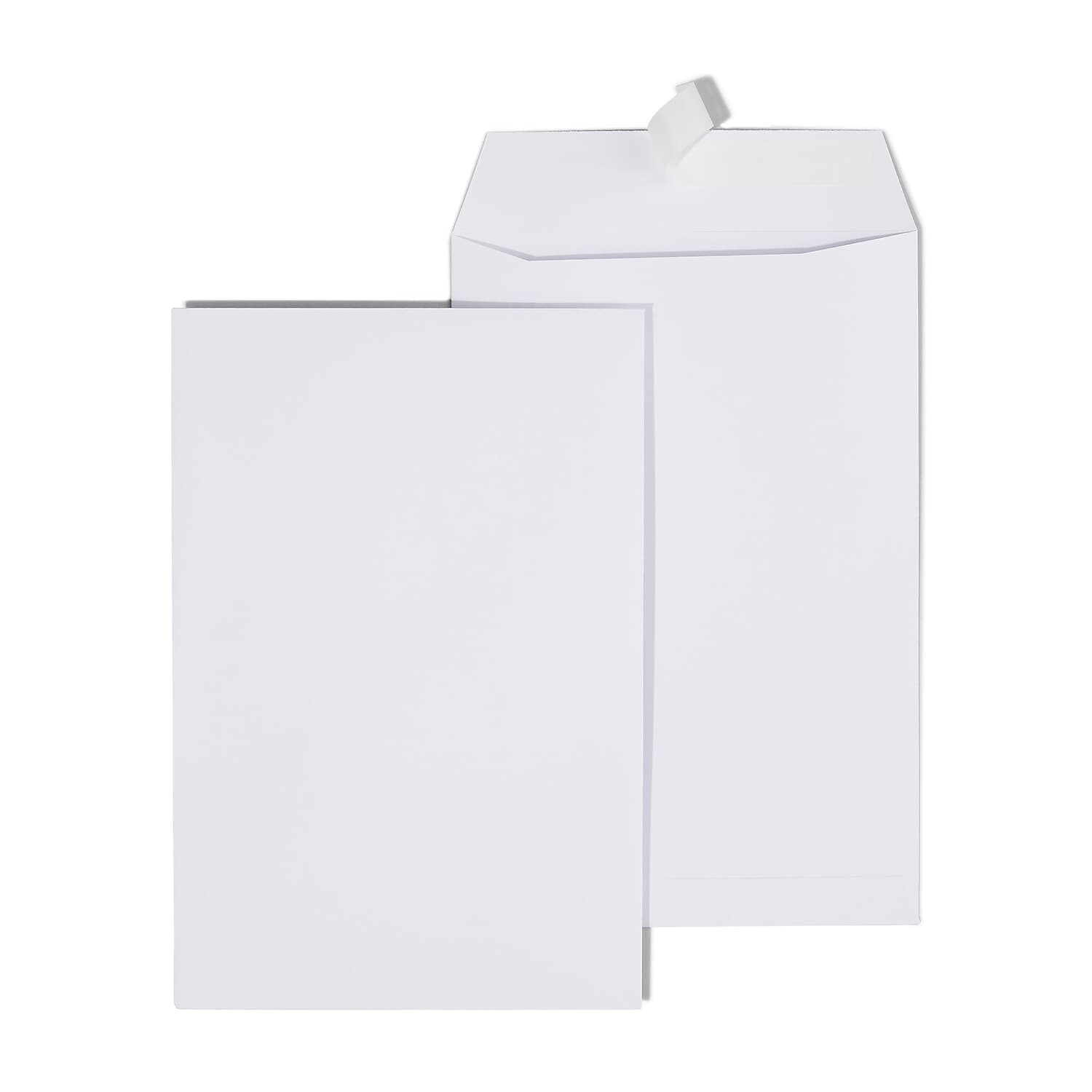 Prinko 9″x12″ Mailing Shipping White Kraft Catalog Envelope, Self-Seal, 100/BX
