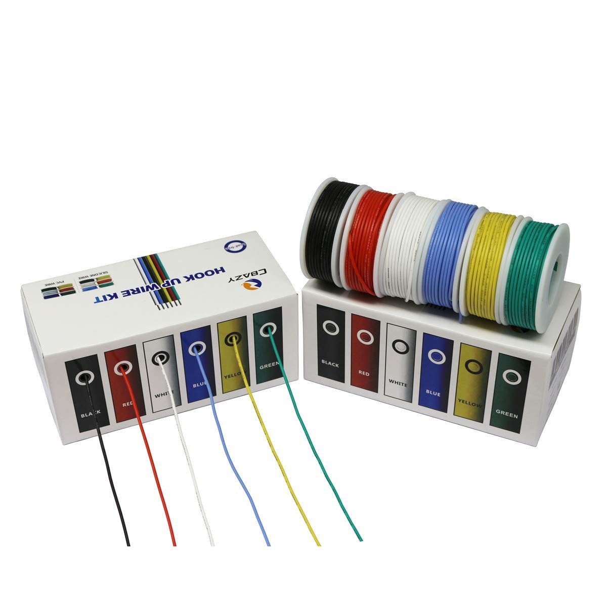 CBAZY™ 22 Gauge Flexible Silicone Wire Hook up Wire Kit (Stranded Wire Kit)