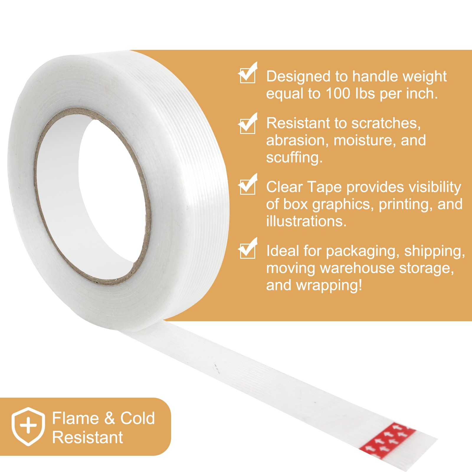 10 Rolls Filament Reinforced Strapping Fiberglass Tape 5.9 mil – 1 in. x 60 yds