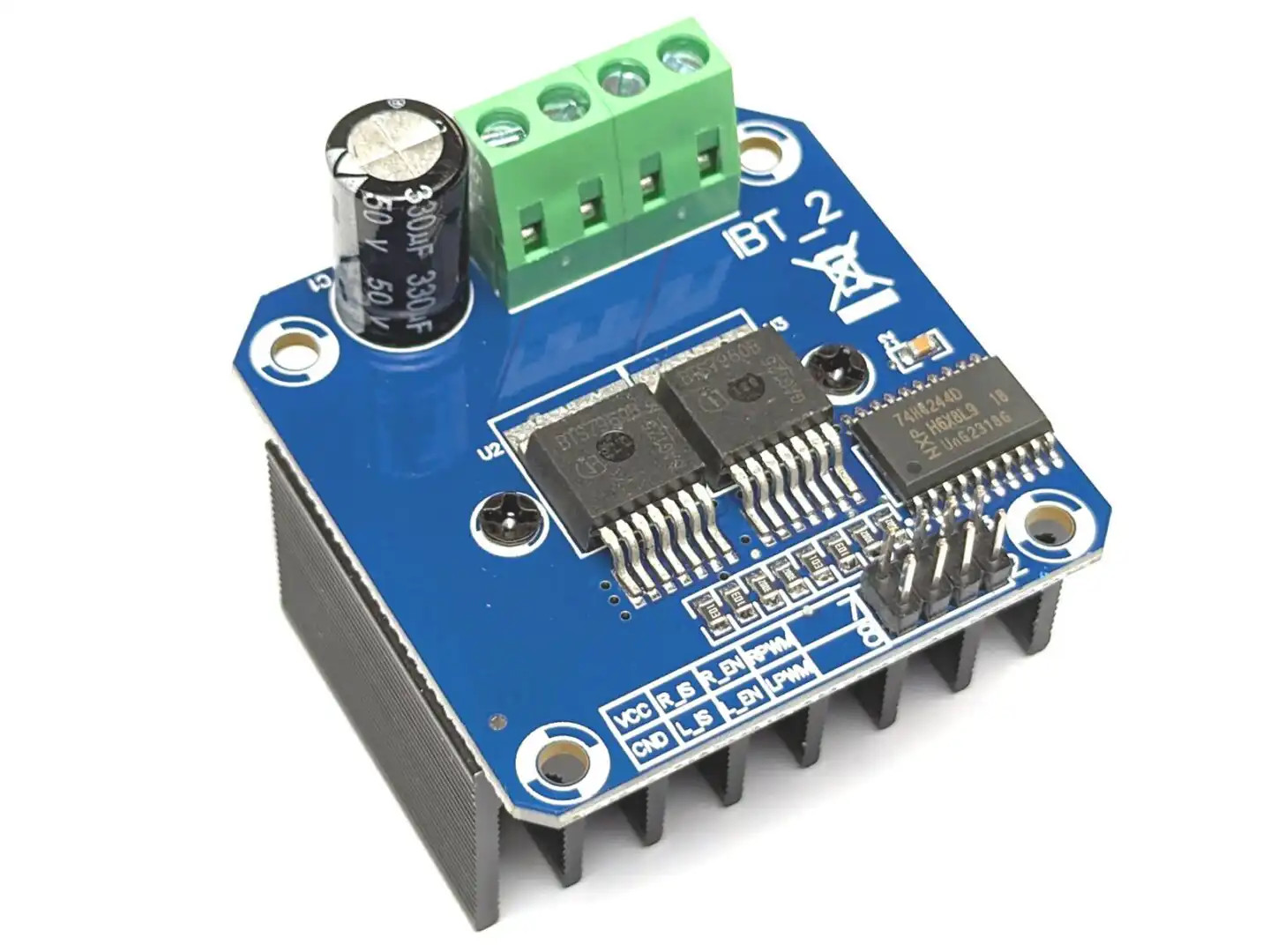 Dual BTS7960 H-Bridge DC Motor Driver max. 43A