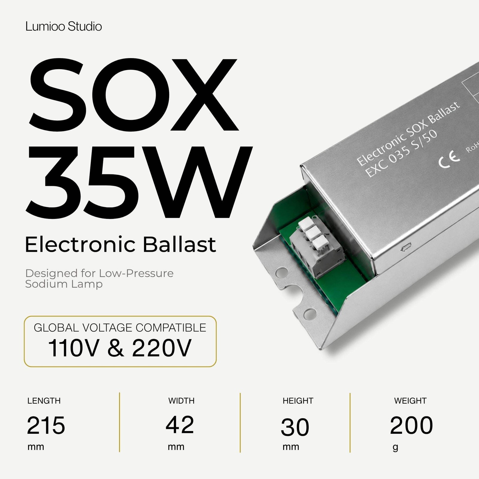 SOX 35w Low Pressure Sodium Lamp Kit