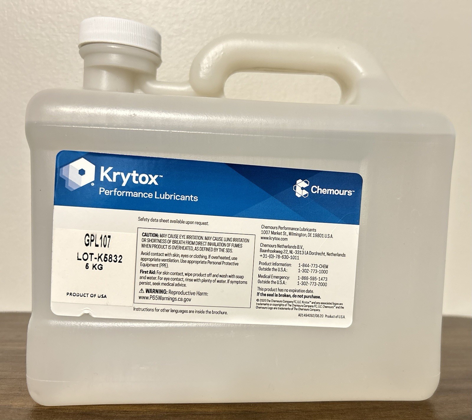 Krytox Vacuum Oil VPF1525 5KG new open box