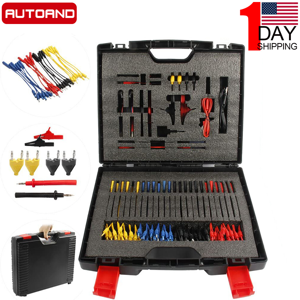 92pc Automotive Multimeter Test Leads Kit W/ Tester Probe Plug Alligator Clip US