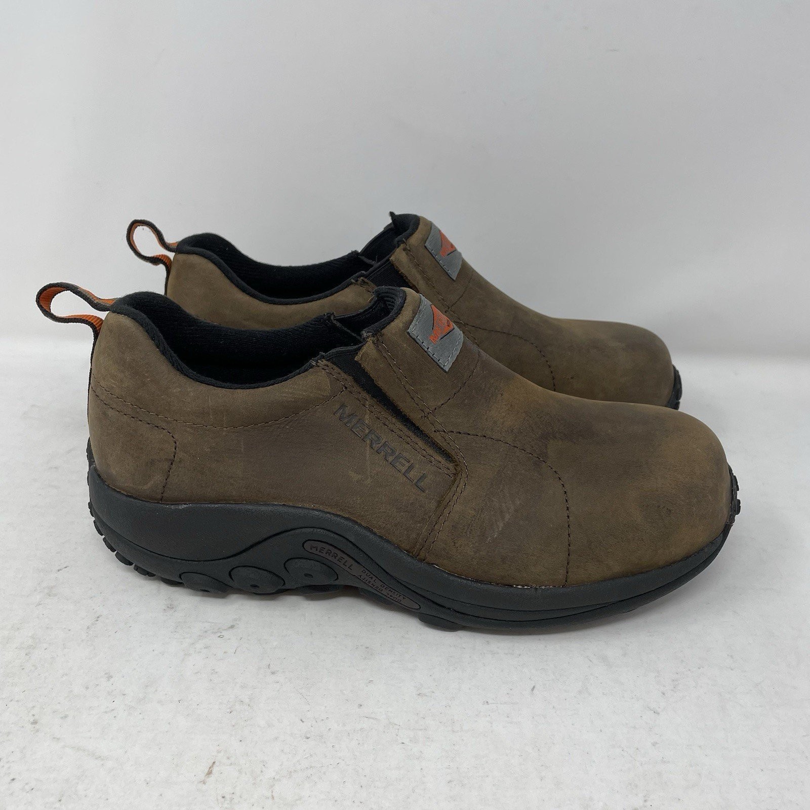 Merrell Jungle Moc Toe Work Shoes Brown Suede Slip On CT Men’s Size 7W