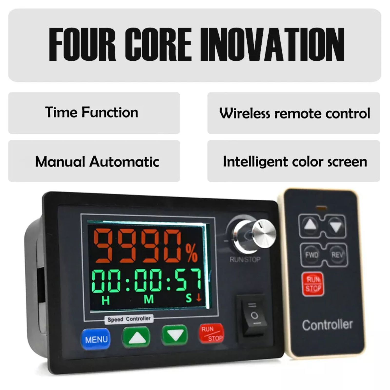 Durable DC 10-55V 40A Motor Speed Controller W/Wireless Remote & LCD Display