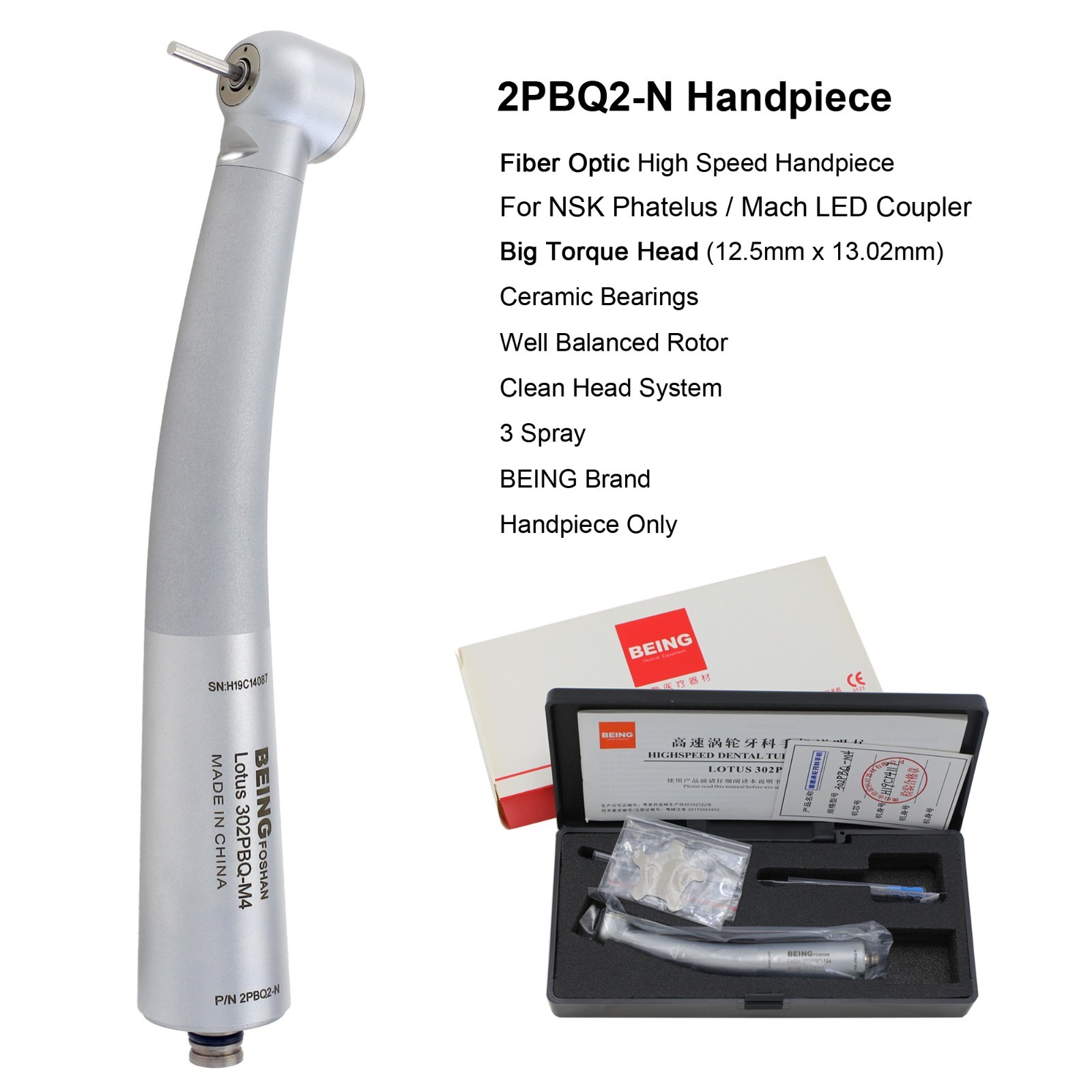 BEING Dental Handpiece High Speed Fiber Optic For KaVo MULTIflex NSK Coupler