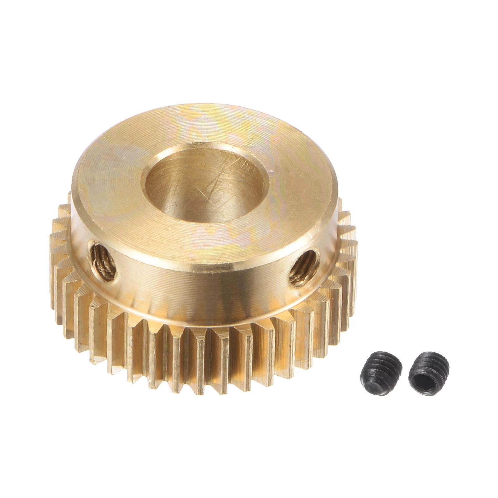 0.5 Mod 40T 8mm Bore 21mm Outer Dia Brass Motor Rack Pinion Gear with Screws