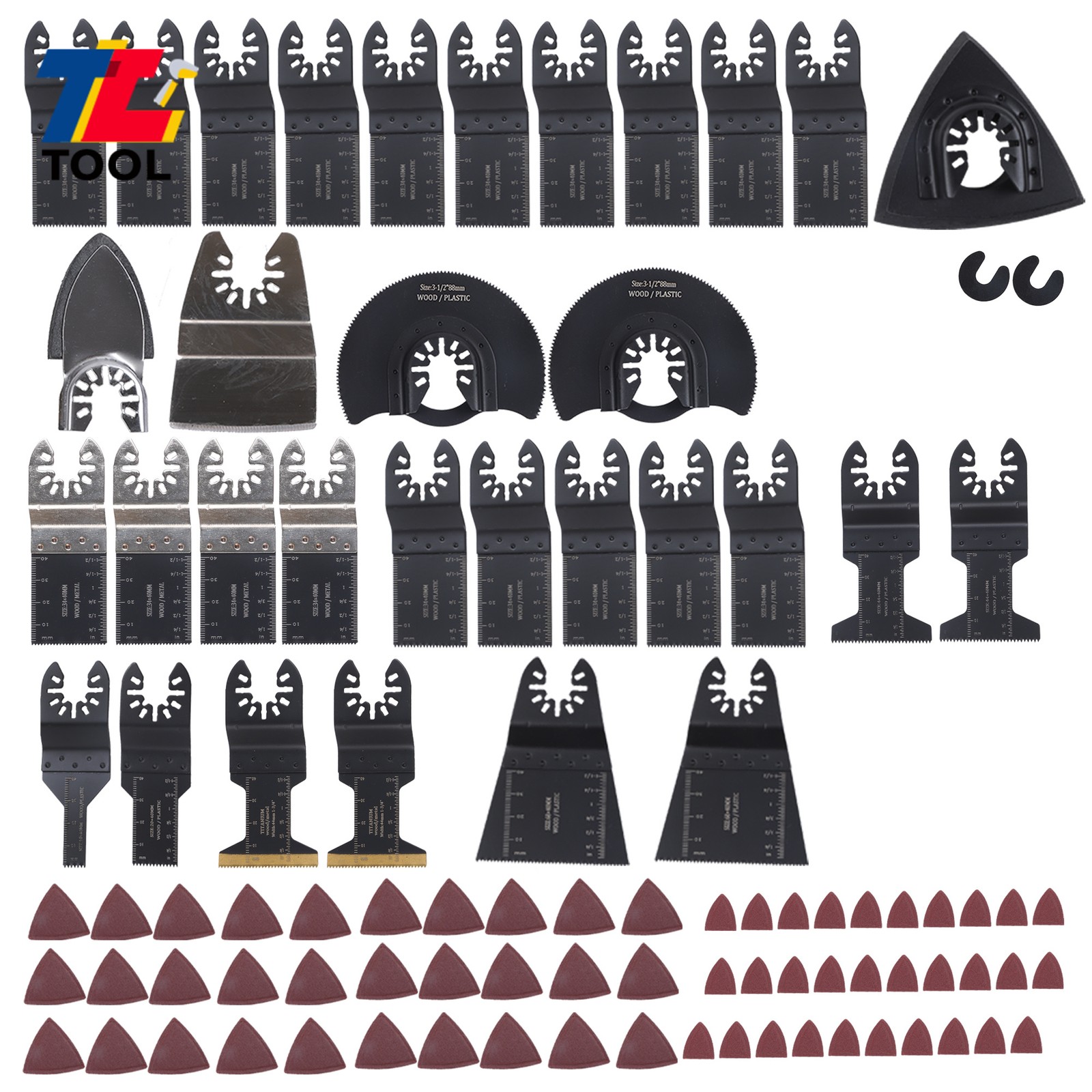 94 Pcs Bi-Metal Oscillating Saw Blades Quick Release Tool Blades for Metal,Wood