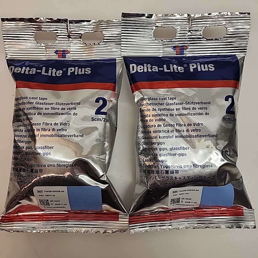 2 Delta Lite Plus Fiberglass Cast Tape, 2in. x 4yd. EXP 11-2028 Light Blue Label