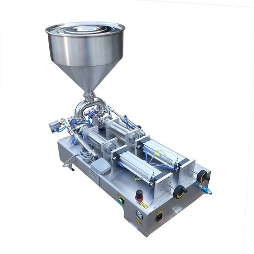 Double Head Liquid Paste Filling Machine Horizontal Pneumatic 50-500ml 800W USA