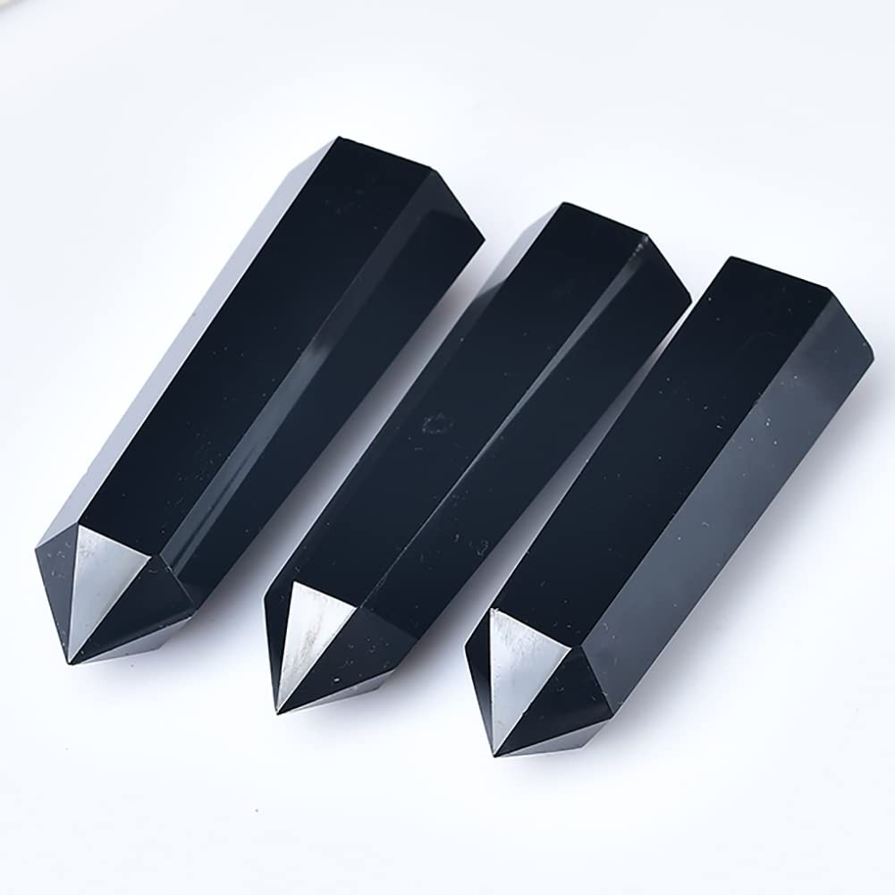Fzbhro Black Obsidian Towers Large Crystal Point Obelisk 6 Faceted Healing