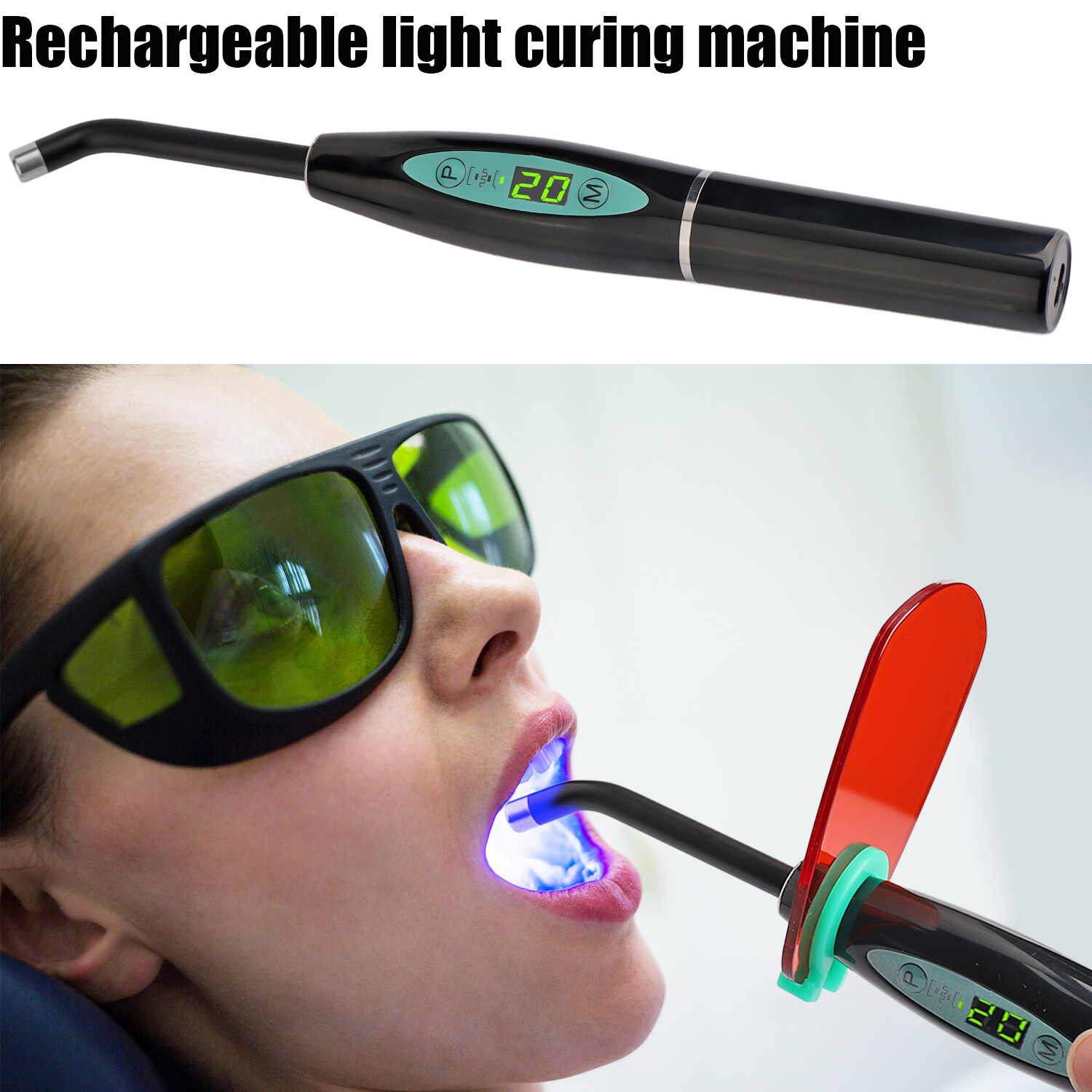 Dental LED Cure Curing Light Lamp Wireless Cordless 2000mw 5w Tool Resin Cure US
