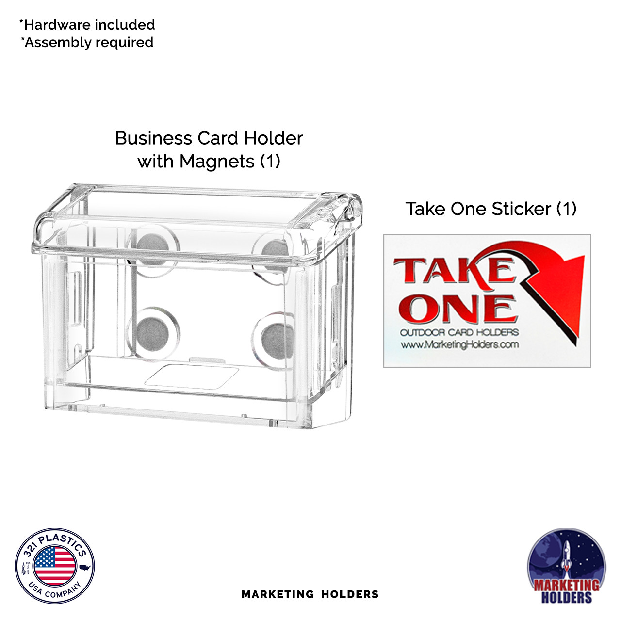Magnetic Vehicle Business Card Holder for Car Van Truck Auto Mobile Clear