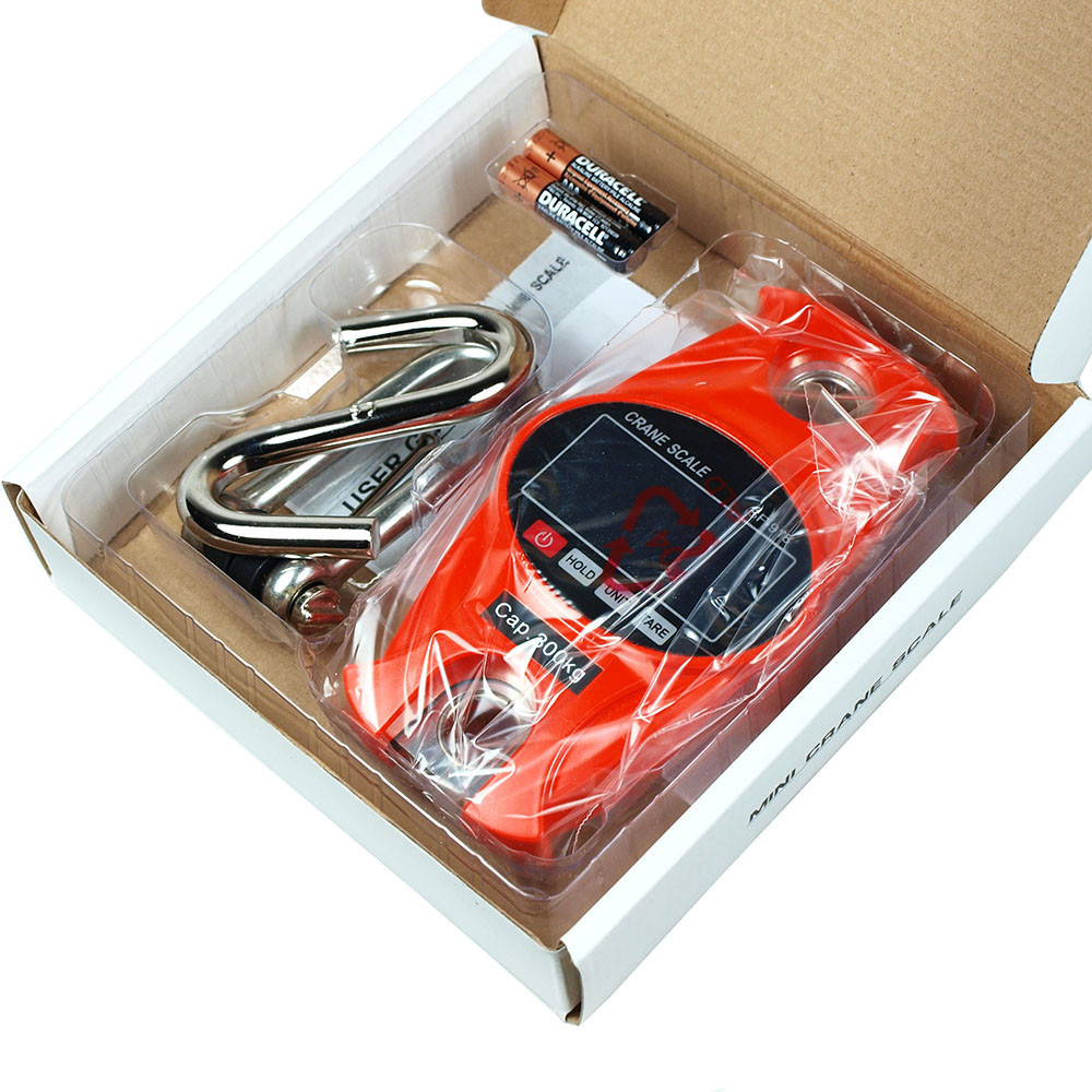 300 KG x0.1kg / 600 LBS x0.2lbs Digital Hanging Scale Industrial Crane Scale Red