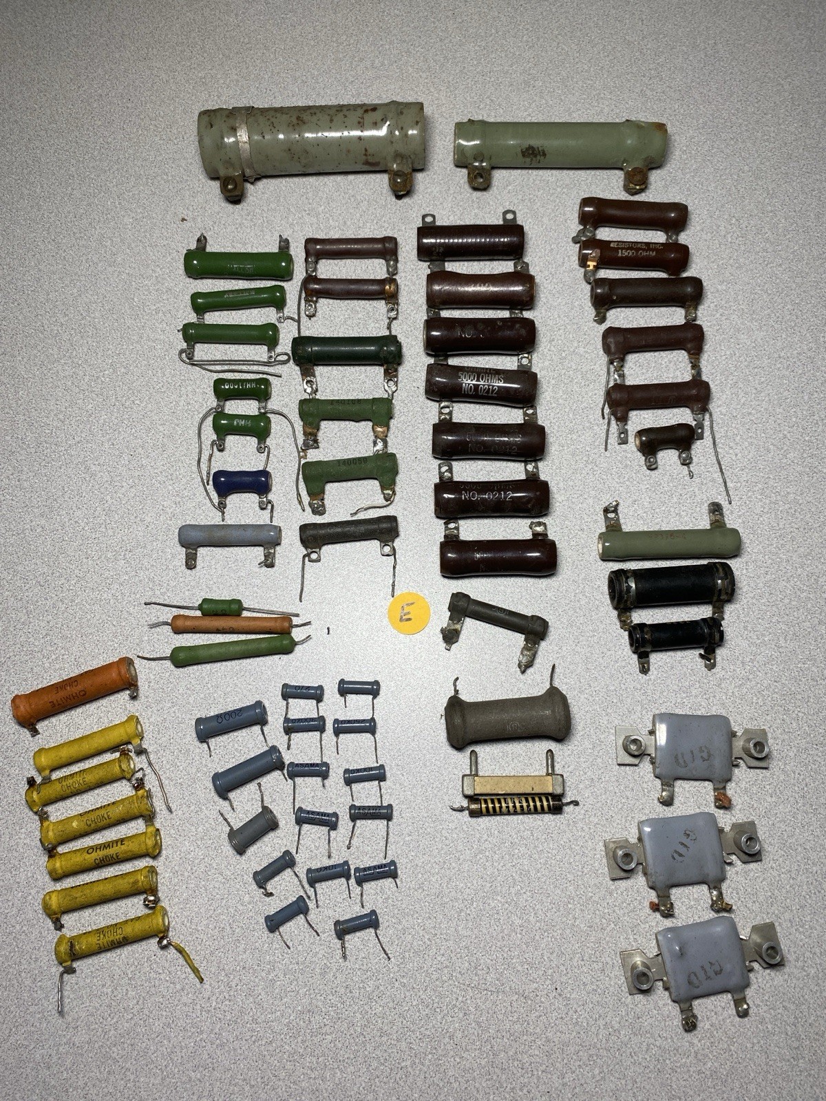 Mixed Lot 50+ VTG Wirewound Ceramic Power resistors Ohmite Vitrohm Mallory Asama