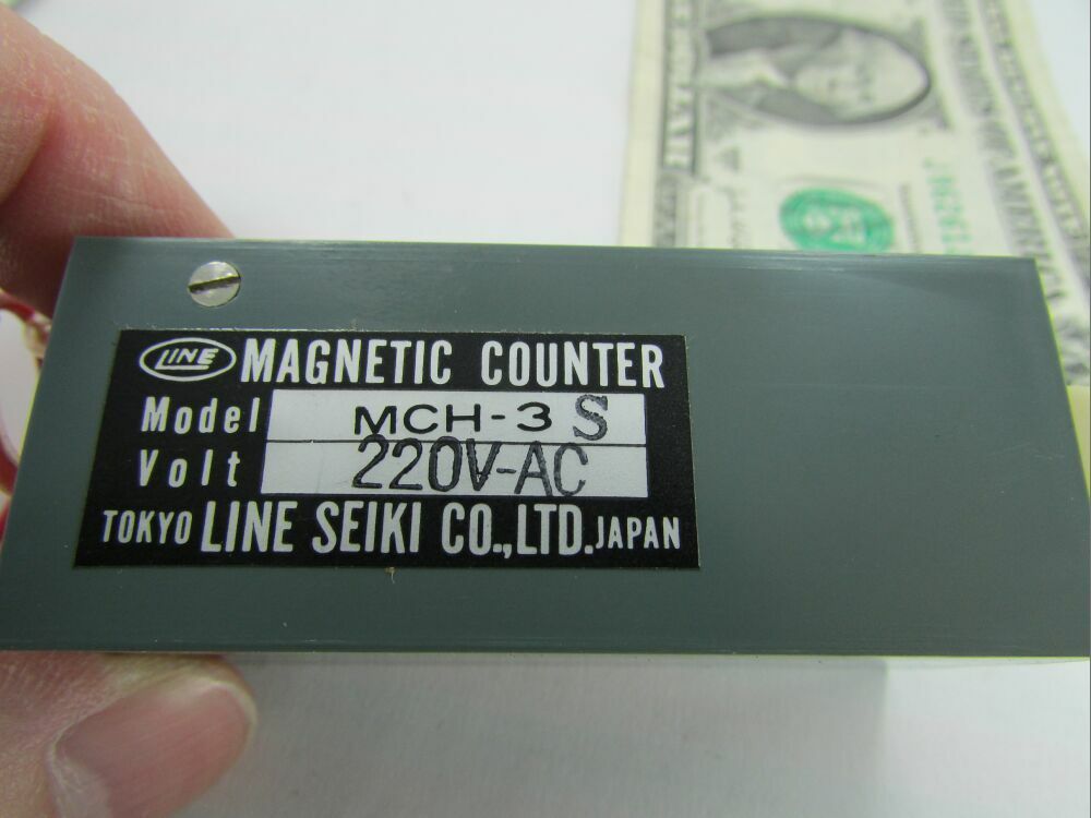Line Seiki 3-Digit Resettable Magnetic Counters, MCH-3S, MCH3S 220VAC 0-999 New
