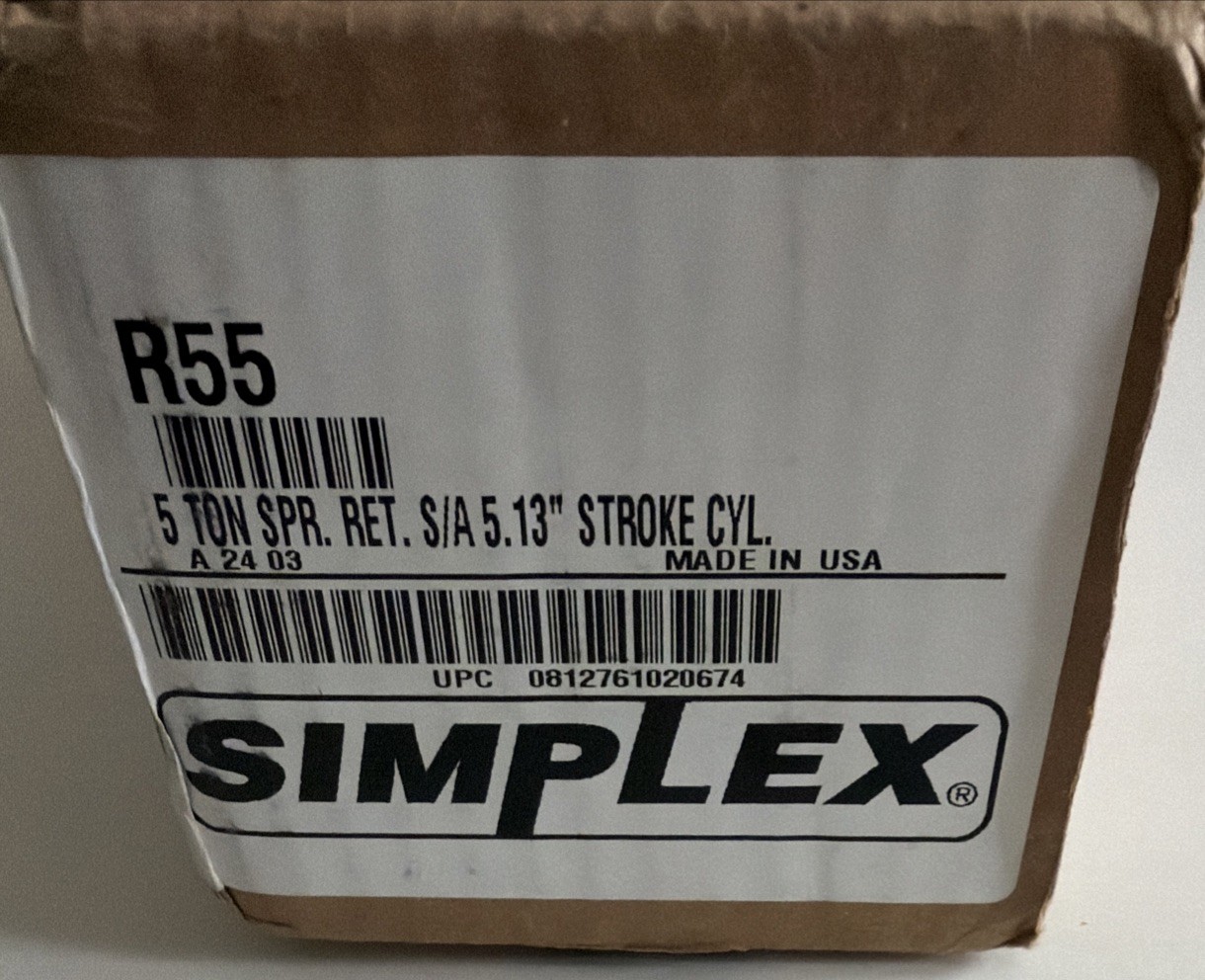 Simplex R55, 5 Ton SPR. RET. S/A 5.13” Stoke Cyl.